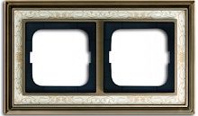 Рамка универсальная ABB Династия 2-м. античная латунь/белая роспись картинка